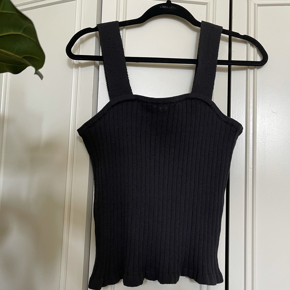 Madewell Tilney Ribbed Sweater Tank - Black